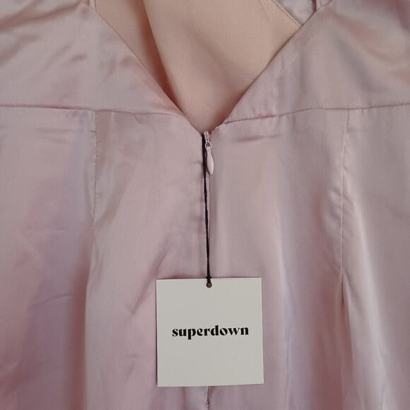 Superdown Satin Kimora Mini Dress Blush Pink XS NWT - Picture 6 of 14